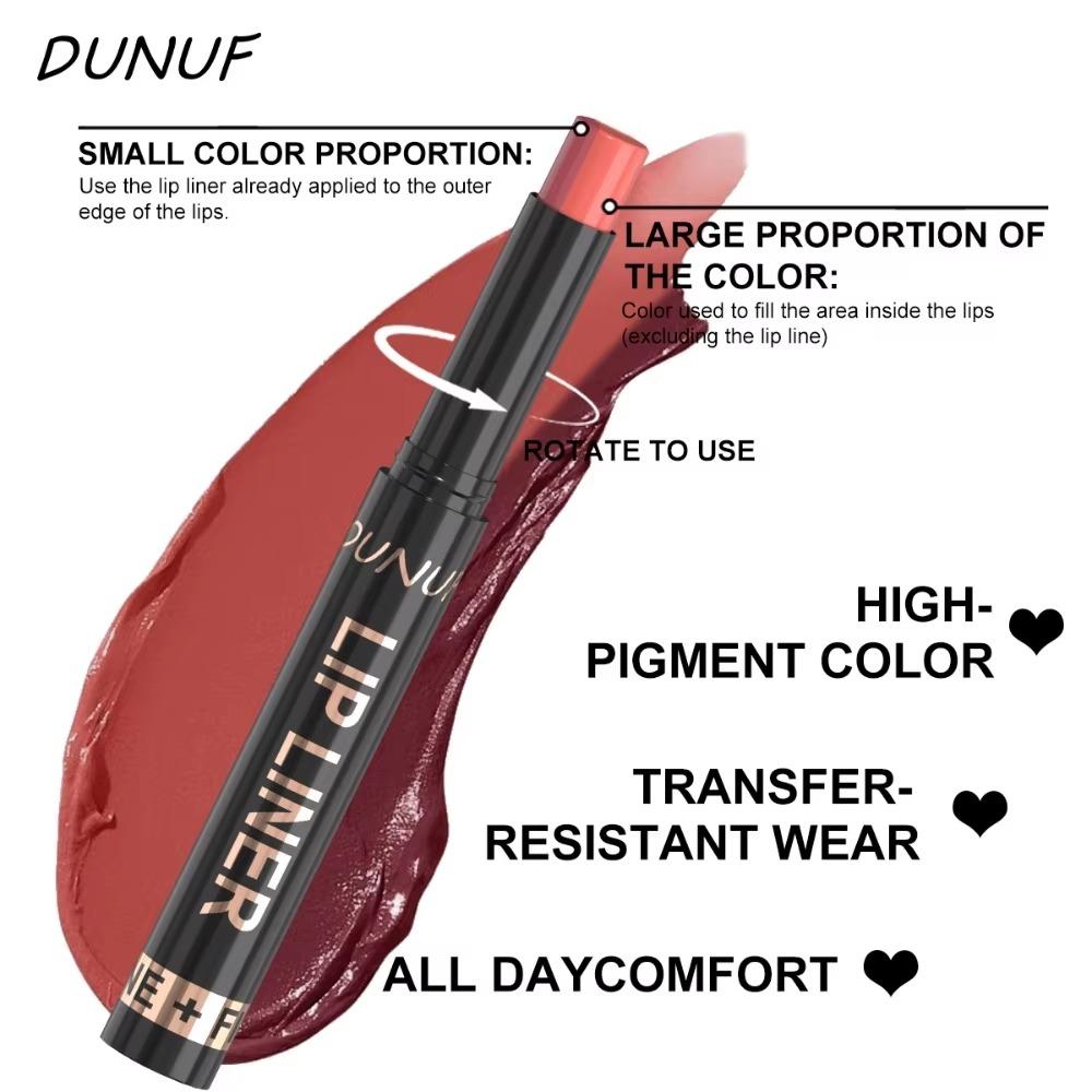 Two-Tone Gradient Lip Liner Lipstick Pen Matte Velvet Nude Pink Lip Makeup Long Lasting High Pigment Smooth Lip Contour Cosmetic