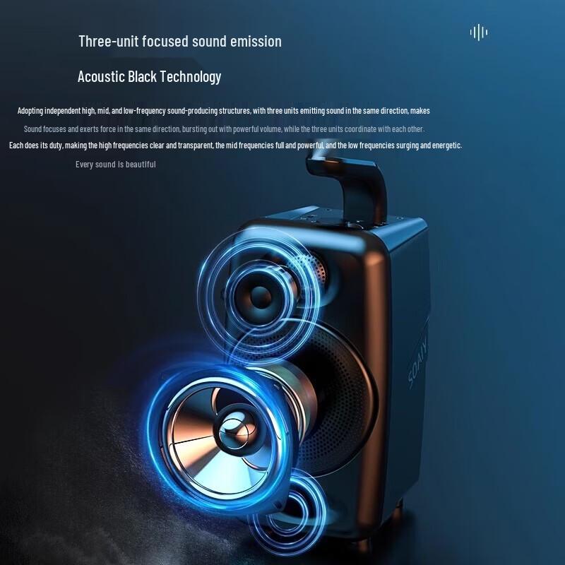 Soaiy SH36 Portable Bluetooth Speaker CN plug (adapter included)