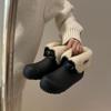 Женские кожаные модные зимние теплые меховые ботинки-дутики с мягкой подошвой, два варианта носки, легкие, с подкладкой, нескользящие, повседневные спортивные хлопковые ботинки