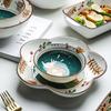 Креативный набор керамической посуды с мультяшным дизайном: Пиала для риса, Пиала Хэкоу, Суповая миска, Миска в форме цветка, Миска для лапши, Форма для выпечки.