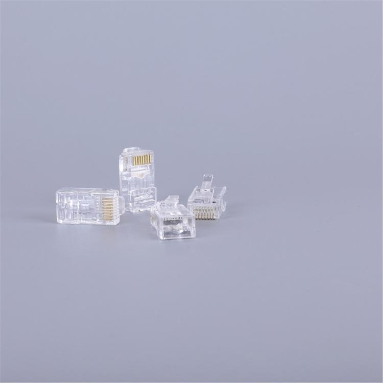 100 шт. Прозрачные разъемы RJ45 Cat6, 8P8C Сквозные для UTP кабеля 24-26AWG Замена сетевого провода