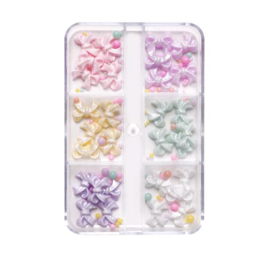 Yousheng 1 коробка Нейл-арт бант не падающий трехмерный блеск не выцветающий DIY смола осень зима кавайный бант нейл-арт очарование маникюрный салон поставки