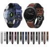 Для Garmin Fenix 7X Силиконовый + Кожаный ремешок для часов с быстрой заменой
