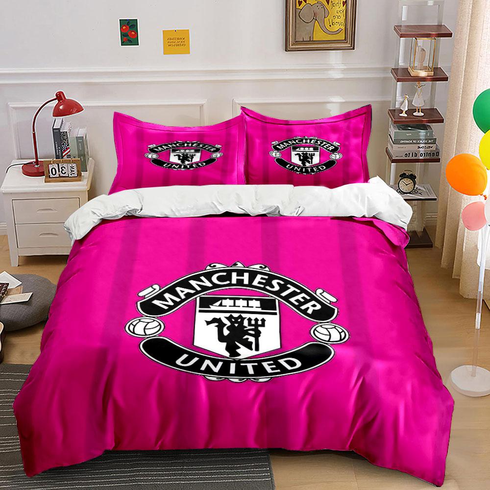 Manchester United Bedding Set Bedding Duvet Cover Set Duvet Cover Pillowcases (1 * Duvet Cover 2 * Pillowcases, without duvet insert)