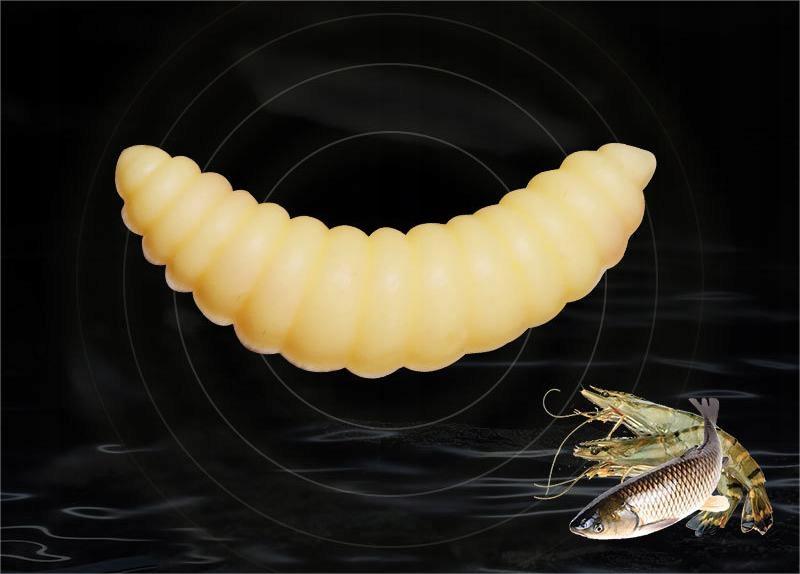 Artificial White Bait Worms Pinka Baits Flies Larvae Set Of 100 Pcs