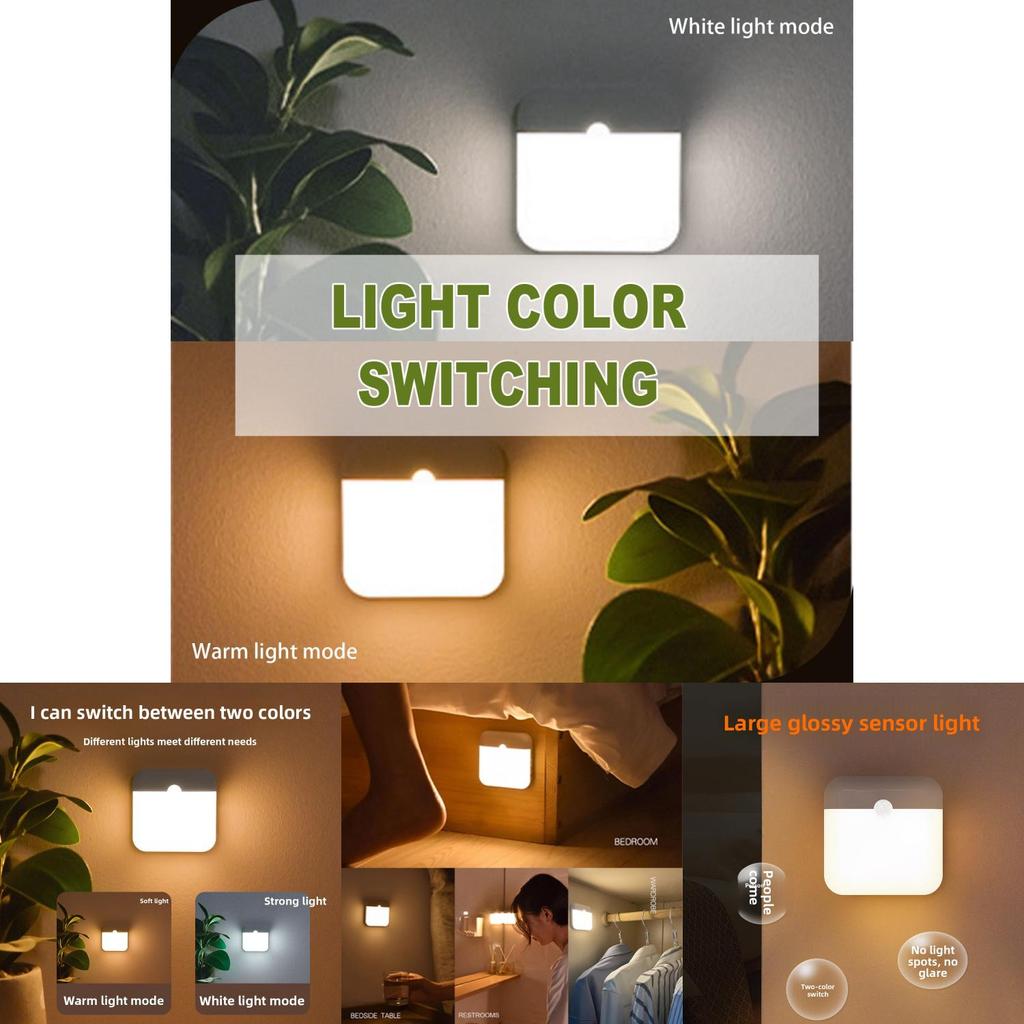 Geometric Portable Night Lamp With Motion Sensing And Warm White Light For Home