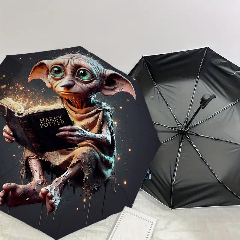 1 шт. Зонт Warner Harry Potter Dobby - 8 ребер, усиленный, автоматическое открытие, легкий и прочный - A40
