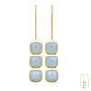 [R3960] - Gold Plated Earrings 'Cléopatra' Golden Blue (agate) - 19x6mm