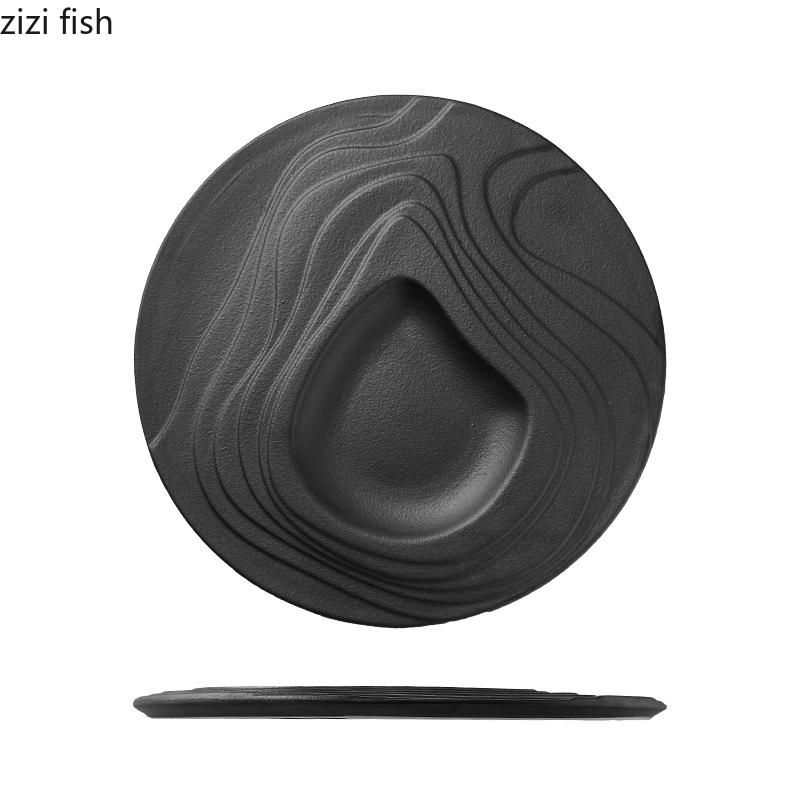 Irregular Terraced Ceramic Dining Plate Solid Color Dessert Plate Snack Plate Sushi Plates Molecular Cooking Creative Tableware