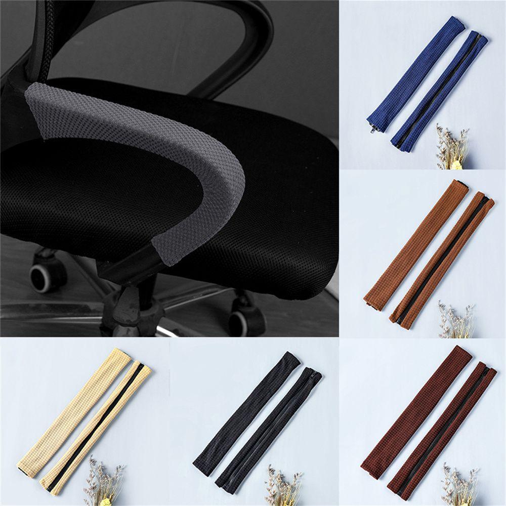 New Computer Solid Spandex Arm Rest Zip Armrest Covers Armrest Chair
