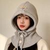 Knitted wool hat warm scarf hat integrated autumn and winter warm ear protection knitted hat