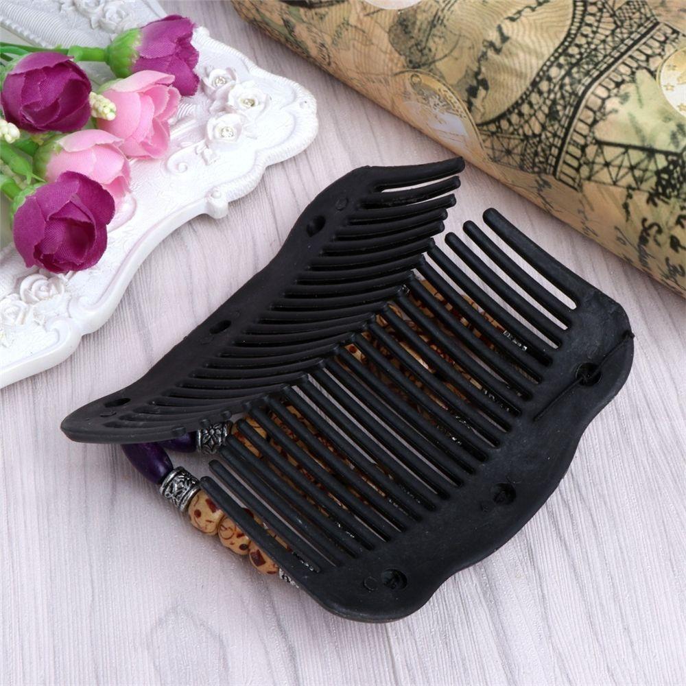 Easy Flower Butterfly Hair Accessories Stretchy Wood Beads Double Magic Hair Comb
