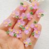 50Pcs Cute Cartoon Mini Colorful and Shiny Flowers Nail Art Resin Designer Charms DIY Craft For Nail 3D Decorations Jewelry