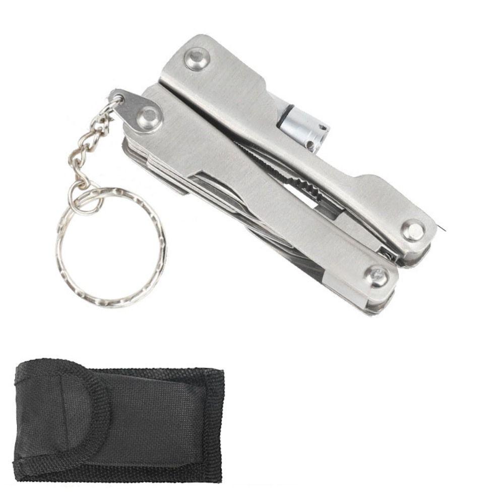 Mini Multitool Pliers with Led Light Lightweight Folding Pliers Stainless Steel Antirust Outdoor Tools Electrical Equipment