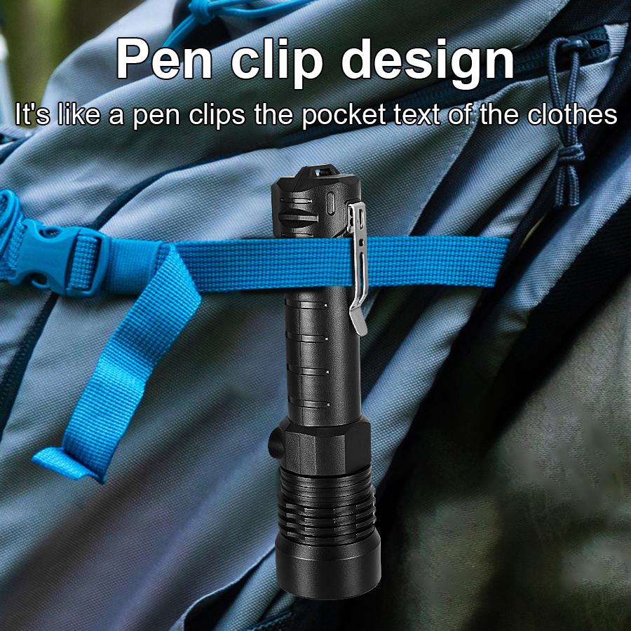 99000LM Фонарик высокой мощности 3 источника света Перезаряжаемый фонарь с желтым светом для работы на открытом воздухе Кемпинговый фонарь с зумом