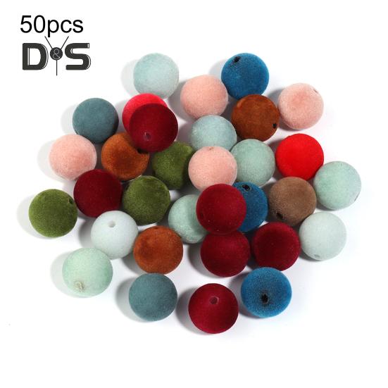 50 шт. бархатных рождественских поделок, материалы для изготовления ювелирных изделий своими руками, 16 мм, смоляные бусины для браслетов, ожерелий, сережек, брелоков