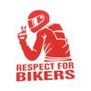 Respect For Bikers Sticker Car Vinyl Decal Funny Motorcycle Waterproof