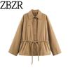 Za New Fall Women's Clothing 2025 Fashion Wind Adjustable Waist Short Long Sleeves Pike Outwear 7522270