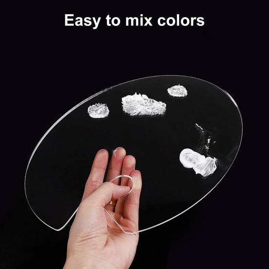 Палитра для рисования Прозрачная антипригарная удобная ручка Прозрачная акриловая масляная краска Лоток для смешивания пигментов с отверстием для большого пальца Студийные аксессуары