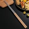 1 пара длинных палочек для еды из нержавеющей стали 304, удлиненный дизайн, жаростойкие, для лапши, хот-пота, для столовой