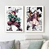 Demon Slayer Japan Movie Anime Posters Canvas Painting Tanjirou Inosuke Comics Wall Art Kids Bedroom Home Decoration