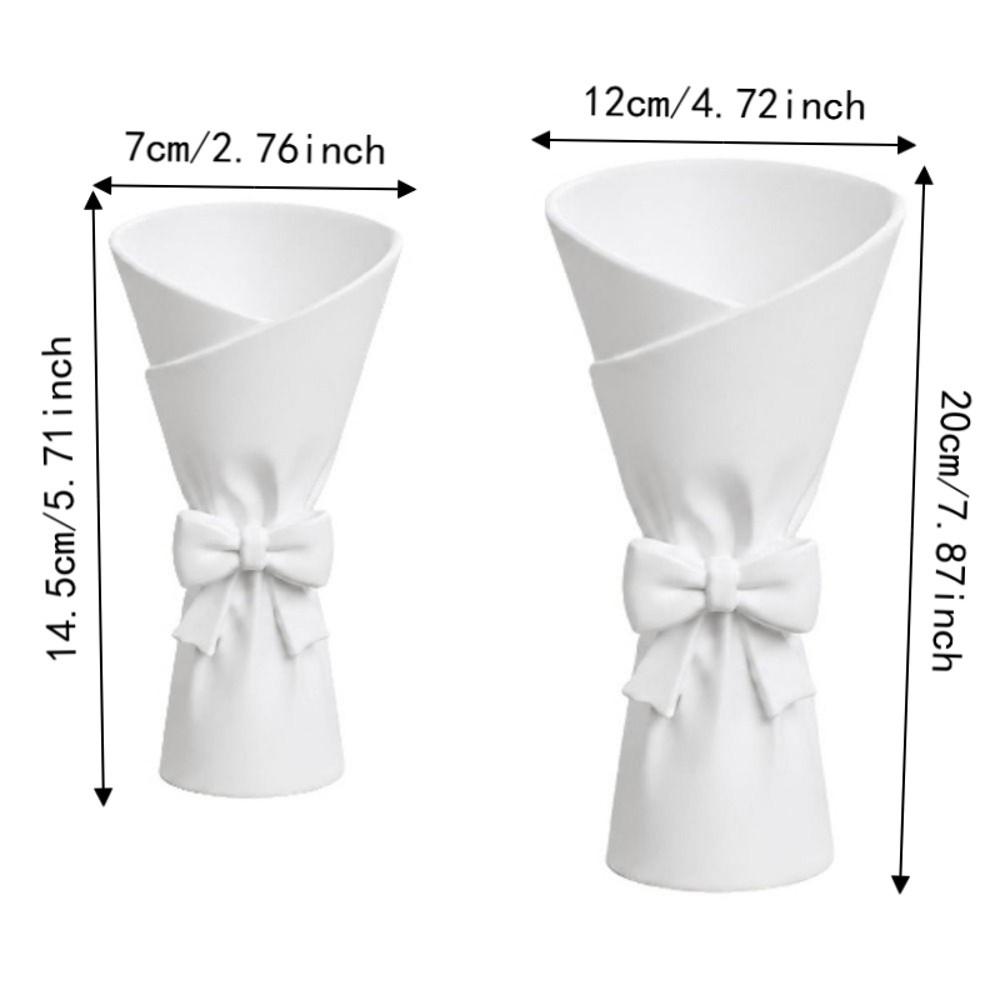 Nordic Style Bow Bouquet Shaped Vase White Desktop Ornament Desktop Decoration