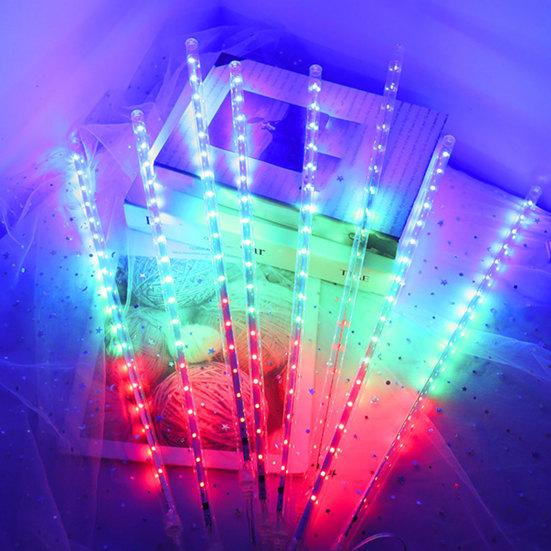 Светодиодный метеорный дождь, 8 лампочек, бусины, 144 солнечных батарей, уличный декор рождественской елки