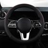 Кожаный чехол на руль автомобиля 38 см, автомобильные чехлы на руль в спортивном стиле, противоскользящие, устойчивые к царапинам, чехлы на руль