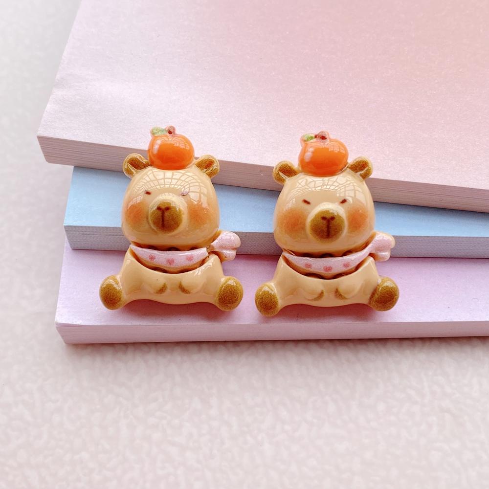 Новые модели Серия красочных мультяшных медведей Смола Скрапбукинг DIY Ювелирные изделия Заколка для волос Головной убор Украшение Поделки