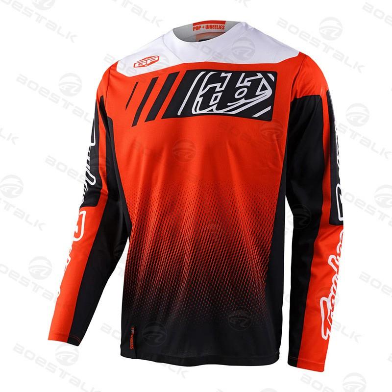 Mens Outdoor Off-Road Motorcycle Jersey Breathable Long Sleeve Cycling Shirt Road Mountain Bike