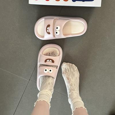 Однословные забавные домашние тапочки с губами-сосисками, женские милые мультяшные летние новые нескользящие для улицы, пляжные сандалии