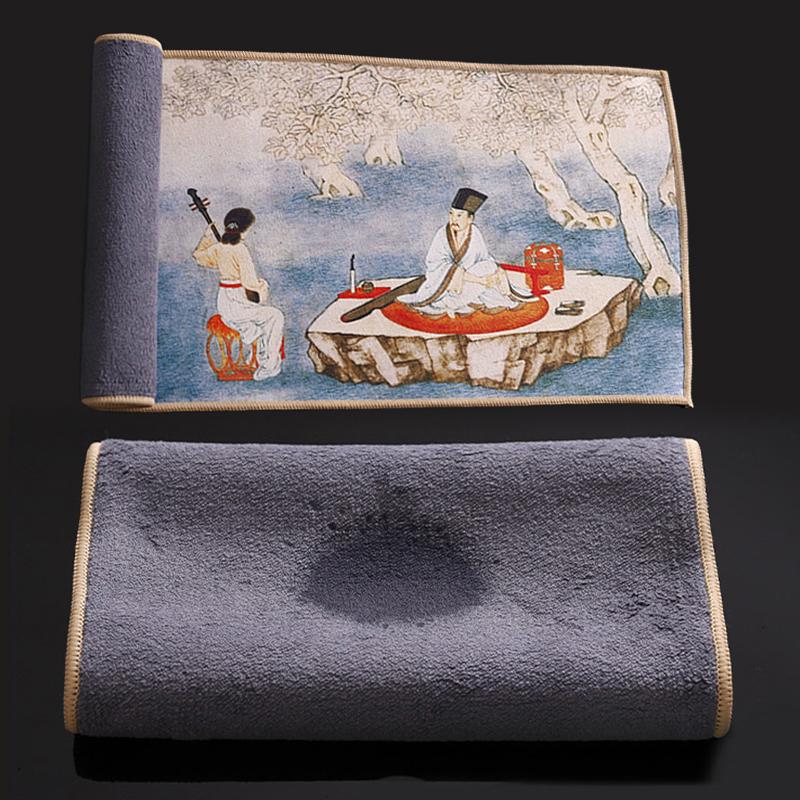 Chinese Super Absorbent High-end Tea Set Accessories Painted Thick Tea Towel
