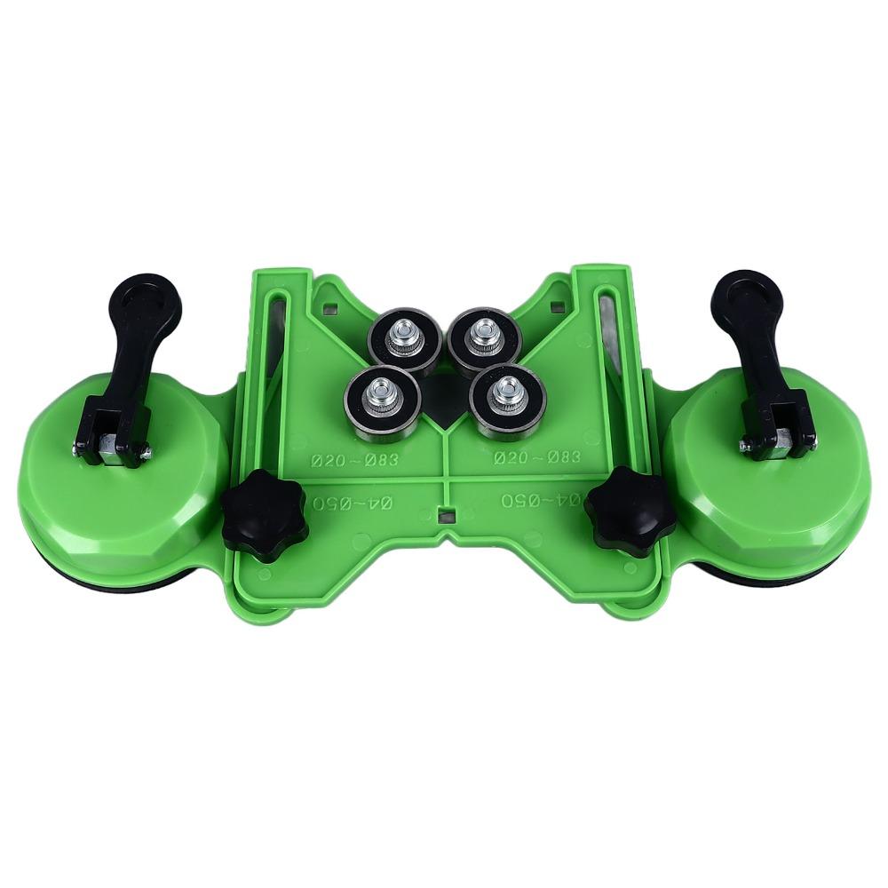 Double Vacuum Suction Bases Drill Guide Jig Adjustable Tile Hole Cutter For Glass Drilling