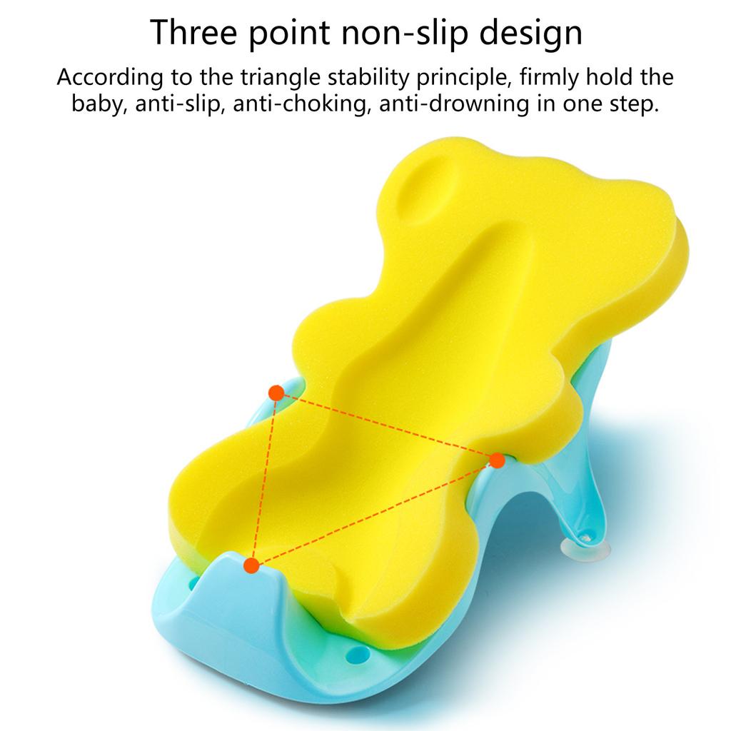 Детский коврик-губка для купания, утолщенный коврик для душа для новорожденных, сетчатый коврик для ванны для комфортного купания