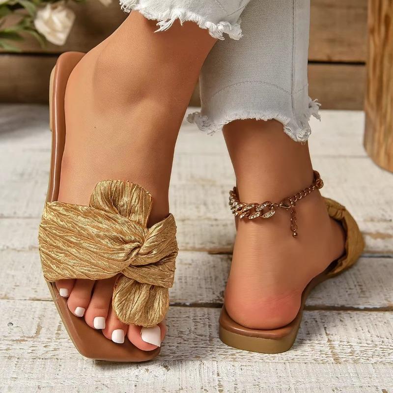 Летние женские тапочки FashionCasual Slides Женские туфли на плоской подошве Женские пляжные сандалии с открытым носком Шлепанцы для улицы Низкий каблук