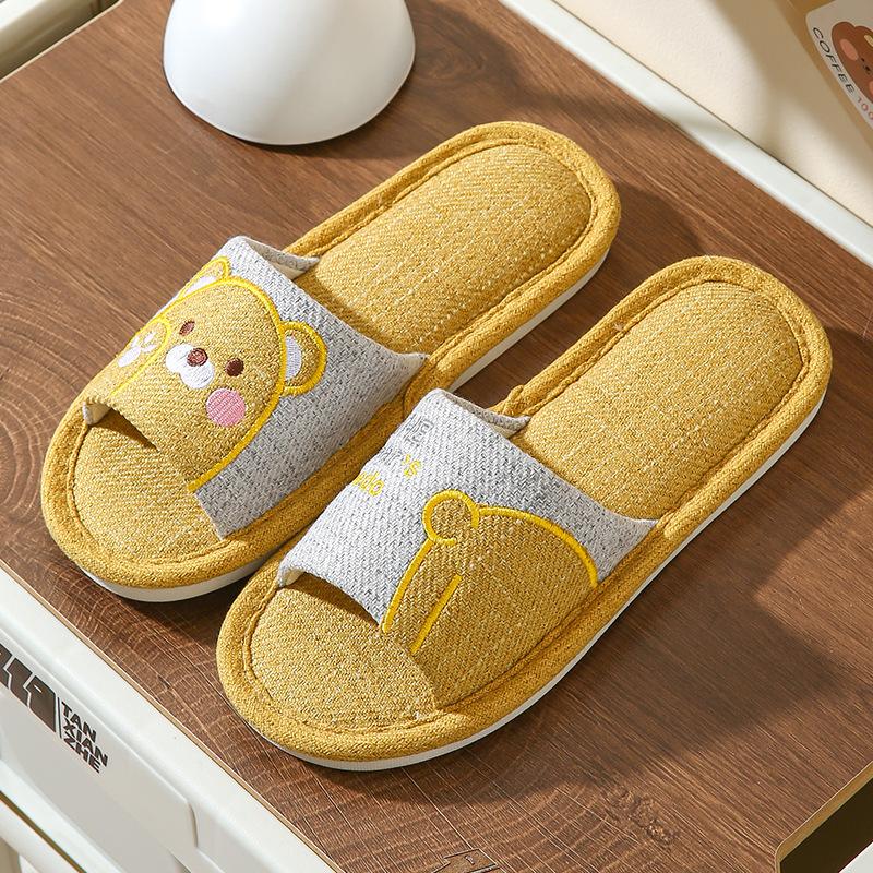 Льняные тканевые тапочки, женские летние домашние тапочки для пар, домашние деревянные напольные тапочки из хлопка и льна с мягкой подошвой, носимые тапочки