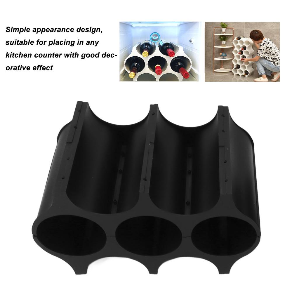 4pcs Anti-Slip Base Red Wine Bottle Holder Black Wine Bottle Organizer Kitchen Storage