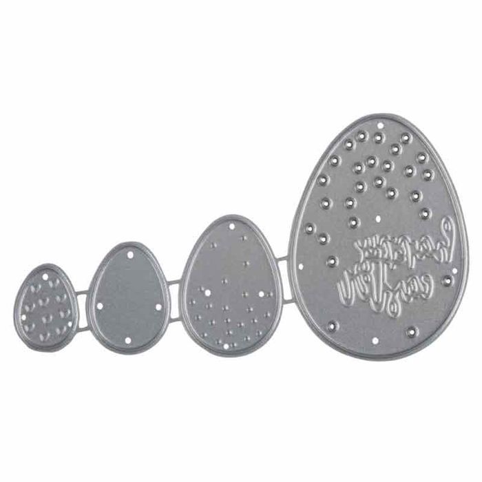 Cutting Stencils Kit: Easter Eggs, 1.5 - 4.5cm X 1.1 - 3.2cm, 4 Pcs