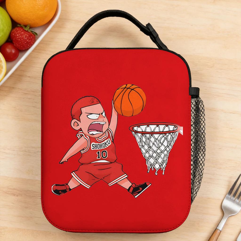 Sakuragi Hanamichi Lunch Bag Office Lunch Box For Women Casual Print Tote Food Bags Waterproof Convenient Cooler Bag