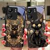 Черный Золотой Кот Для Xiaomi Redmi 13C Note13 12 Pro Plus 5G Note 9 13T Pro POCO X6 F5 F6 Черный Чехол для телефона из закаленного стекла