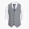 Men's Business Slim Fit Casual Men's Vest for Wedding Soft Wool Tweed Waistcoat Herringbone Groosmen Retro Vintage Slim