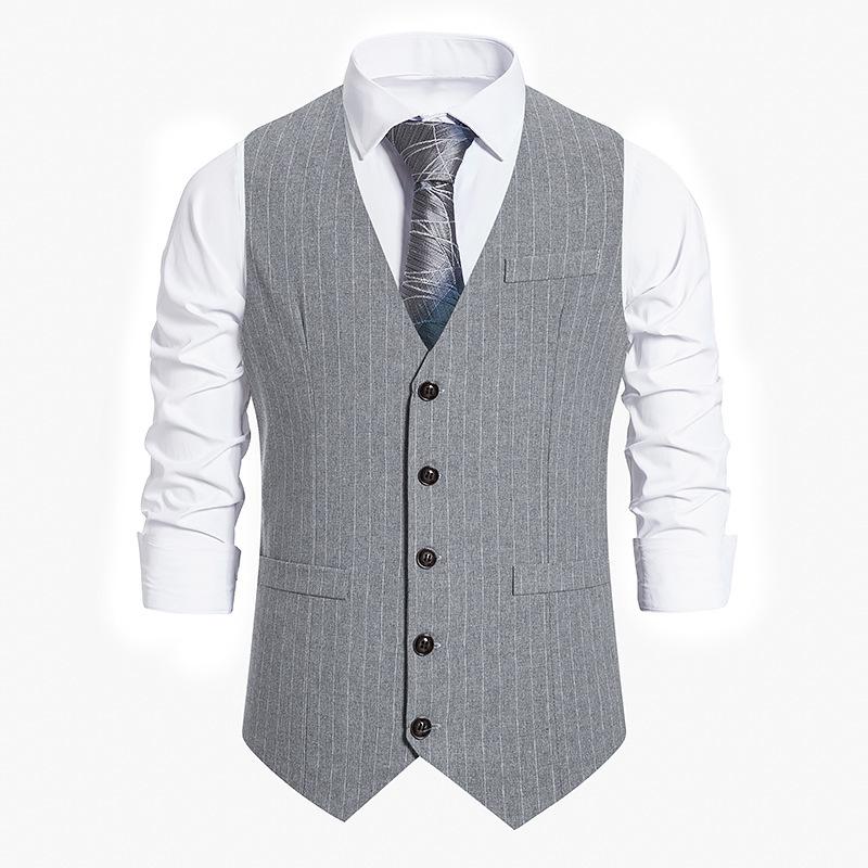 Men's Business Slim Fit Casual Men's Vest for Wedding Soft Wool Tweed Waistcoat Herringbone Groosmen Retro Vintage Slim