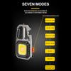 LED multifunctional portable keychain light emergency outdoor camping light USB mini COB work light