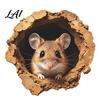 Self Adhesive Wall Murals 3D Realistic Mouse Hole Sticker Cute Rat Burrow Decal Waterproof Kitchen Backsplash Decor Self-Adhesive Removable