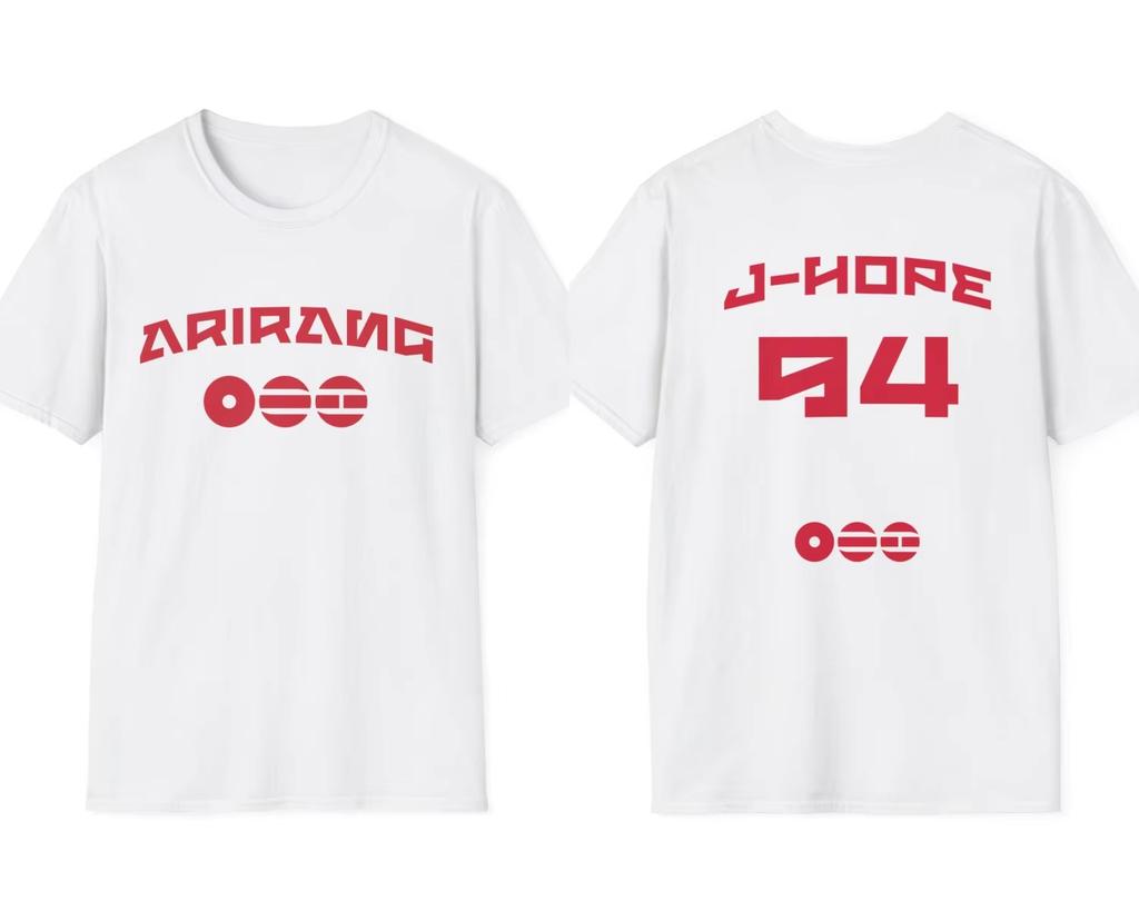 2026 Summer Unisex BTS World Tour Arirang Fan Merch Jungkook Jimin V RM Suga Jin J hope Name Print Cotton T-shirt