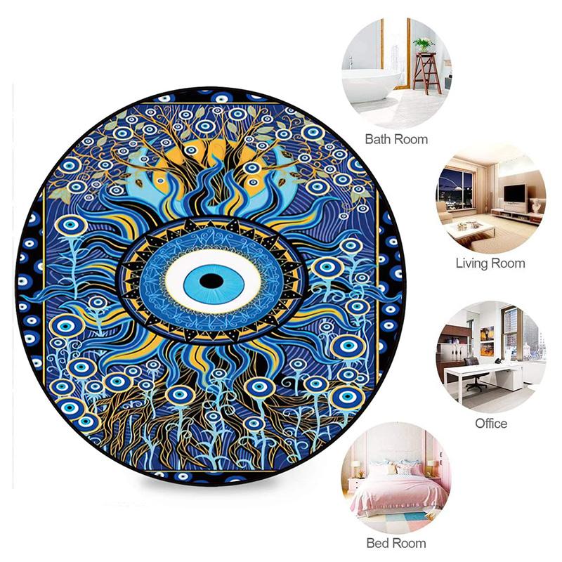 Mystic Eye Mandala Art Round Rug Home Soft Decorative Anti Slip Yoga Table And Chair Mat Carpet Outdoor Floor Mat Carpet S3