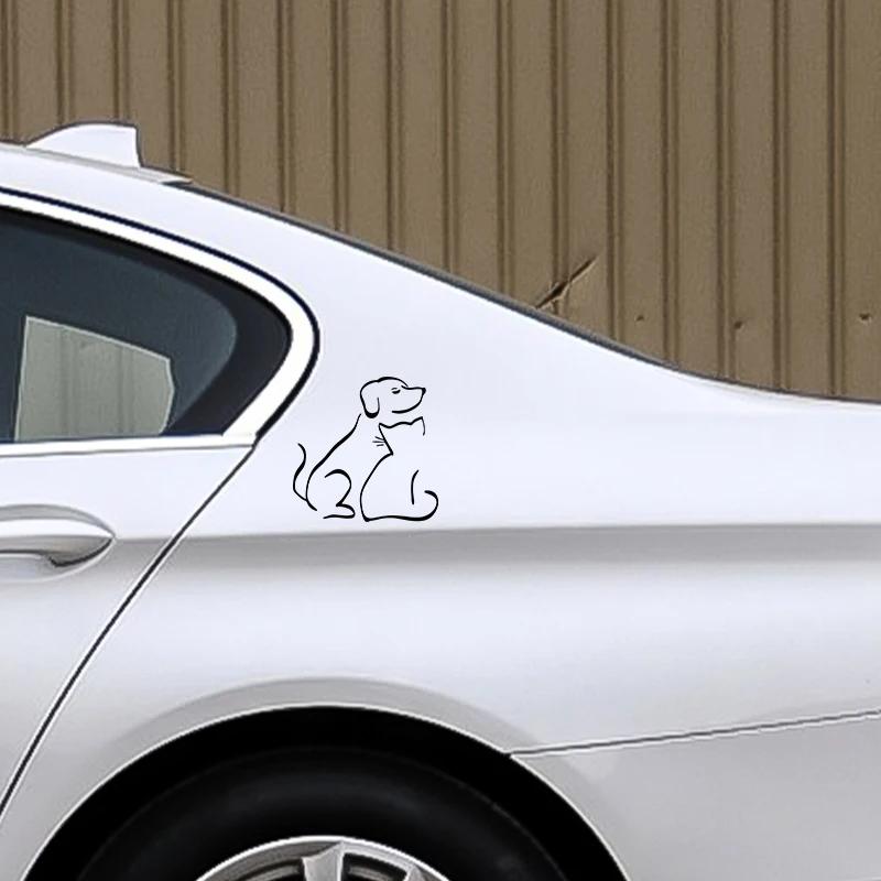 14,5*14,5 см Симпатичная Интересная Собака и Кошка Виниловая Наклейка Наклейка на Автомобиль Окно Декор Искусство Наклейка