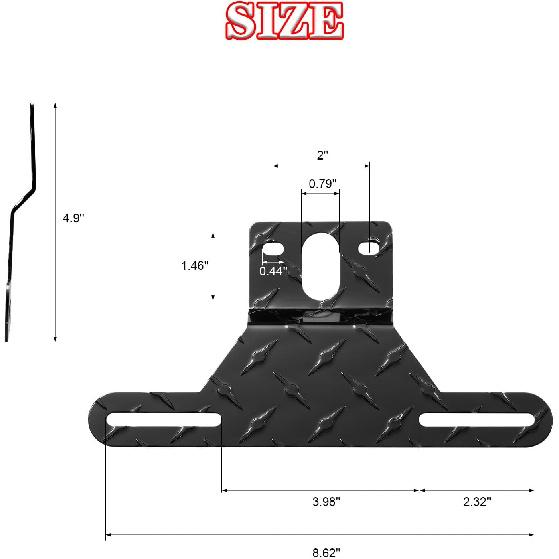 Trailer License Plate Light Holder&Bracket for RV ATV UTV Boat | Adjustable Universal License Plate Mounting Kit with Stainless Steel Screws,