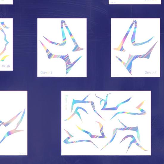 8 листов аниме тату-наклеек, водостойкие, временные татуировки с полным покрытием, боди-арт для косплея