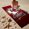 Kansas City Chiefs Logo Microfiber Beach Towel, Lightweight And Quick-Dry, for Summer Travel, Beach Essential, Swimming Pool